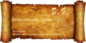 Dobrovszky Irma névjegykártya