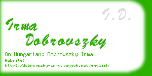 irma dobrovszky business card